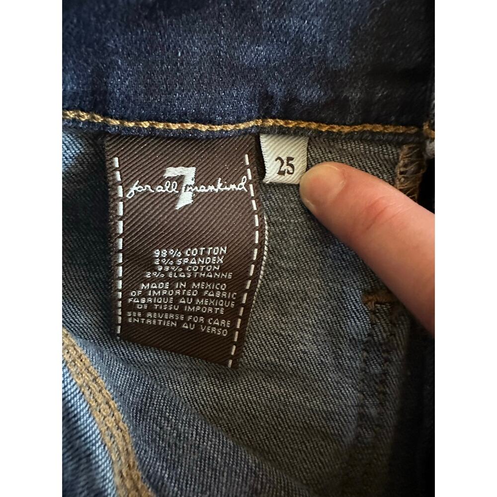 7 For All Mankind Flare Jeans 25 Dark Wash Y2K Bootcut Denim Model Off Duty - Picture 5 of 5